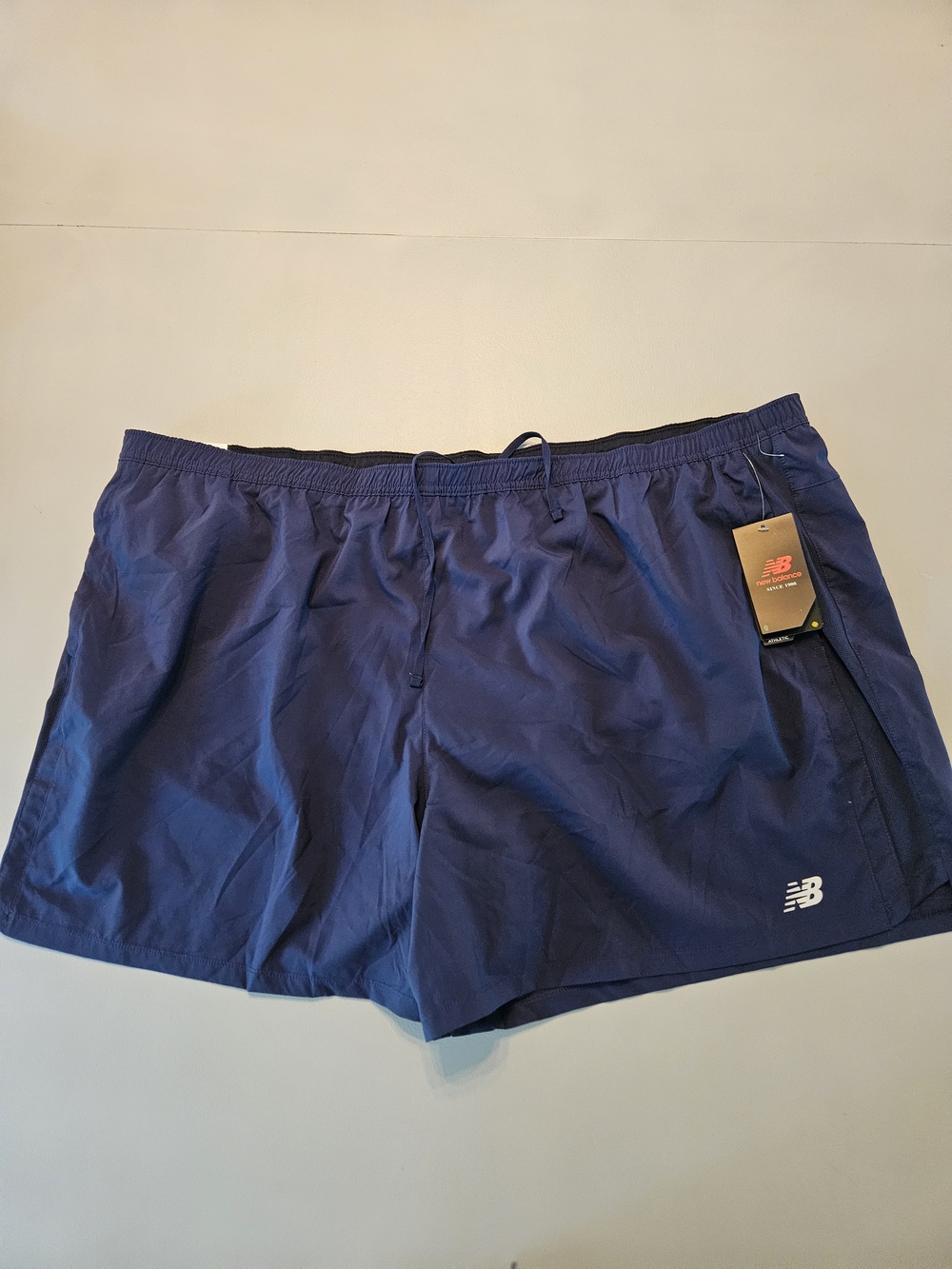 New Balance Navy Athletic Running Shorts Built In Underwear Quick Dry